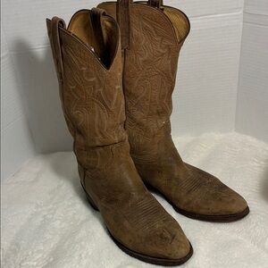 Mens 10D Luchesse 1883 Brown Leather Cowboy Boots preowned